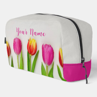 Helderroze tulpen toilettasje