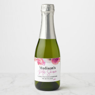 Helderroze Vrijgezellenfeest Favor Sparkling Wijnetiket