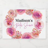 Helderroze Vrijgezellenfeest met grote adem Sparkling Wijnetiket (Enkel label)