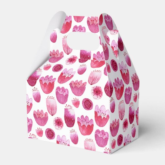 Helderroze Waterverf bloesem Bedankdoosjes (Achterkant)