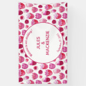 Helderroze Waterverf Blossom Wedding Spandoek (Verticaal)