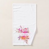 Helderroze waterverf op maat bad handdoek (Handdoek)