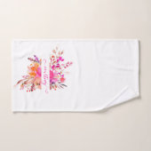 Helderroze waterverf op maat bad handdoek (Handdoek)
