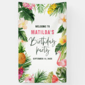 Heldertropische bladpartij spandoek (Verticaal)