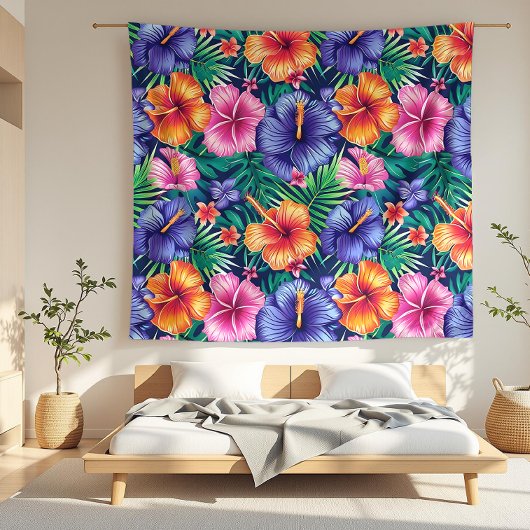 Heldertropische Floral Fleece Deken