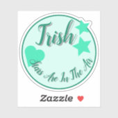 Helderturkooissterren met hartvorm sticker (Vel)