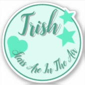 Helderturkooissterren met hartvorm sticker (Voorkant)