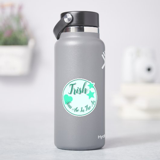 Helderturkooissterren met hartvorm sticker (HydroFlask)