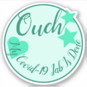 Helderturkooissterren met hartvorm sticker (Voorkant)