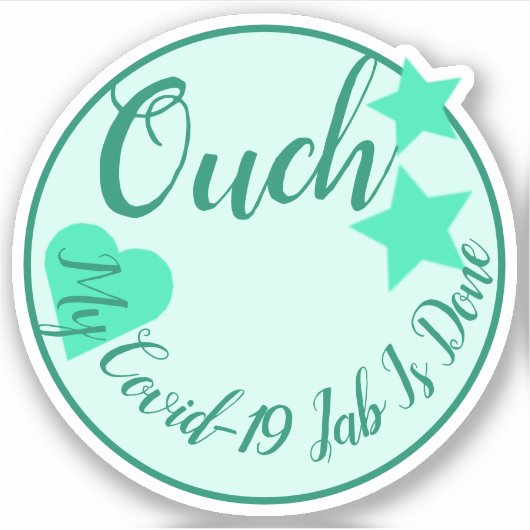 Helderturkooissterren met hartvorm sticker (Voorkant)