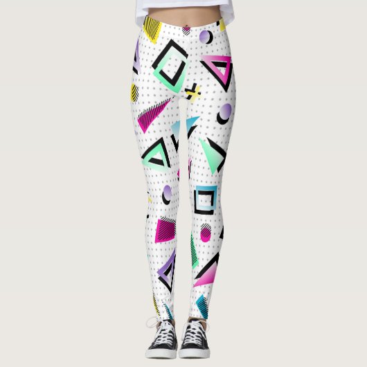 Helderwitte Pop art. 1980 Leggings (Voorkant)