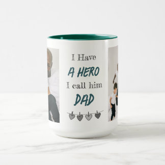 Heldhaftige Papa | Aangepaste Foto's Vaderdag Comb Mok