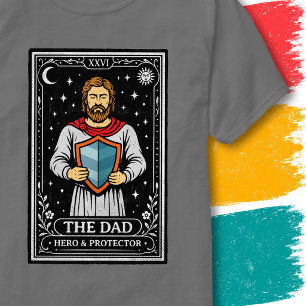 Heldhaftige Vader Schild Mystieke Nachtkaart Tarot T-shirt