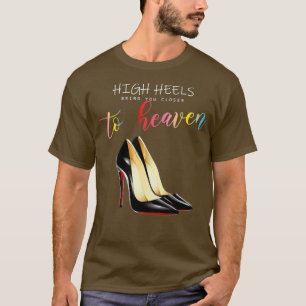 Hele hakken rode bodemschoenen t-shirt