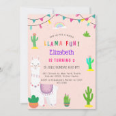 Hele Llama Alpaca Cactus Leuke Kinderen Verjaardag Kaart (Voorkant)