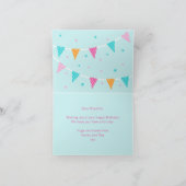 Hele Llama Fun Cake 2e Aqua Happy Birthday Kaart (Binnen)