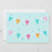 Hele Llama Fun Cake 4th Birthday Aqua Kaart (Achterkant)