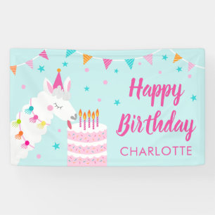 Hele Llama Fun Cake 5th Birthday Aqua Spandoek