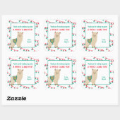 Hele Llama Fun Verjaardagsfeest dank u gunst Vierkante Sticker (Vel)