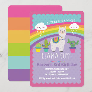 Hele Llama Fun Verjaardagsfeest Uitnodigingen Alpa