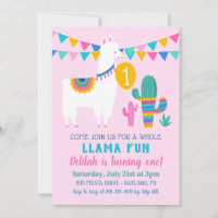 Hele Llama Pret Cactus Roze Meisje Verjaardag