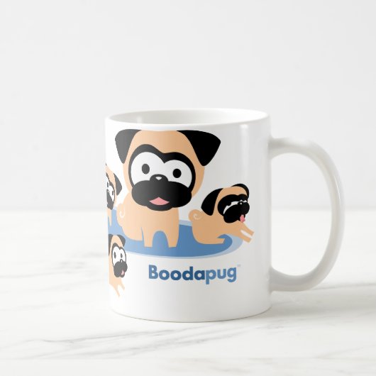 Hele Lotta Pugs (blauw) Koffiemok (Rechts)