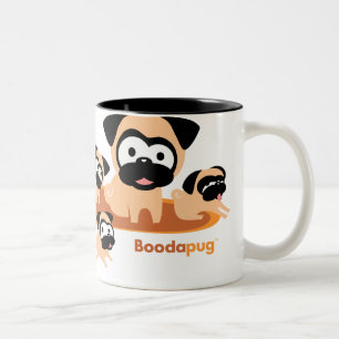 Hele Lotta Pugs (Oranje) Tweekleurige Koffiemok