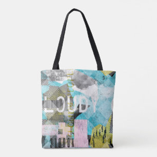 Hele mensen moderne collage art canvas tas