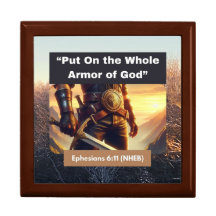 Hele pantser van God - Houten Sieraden Keepsake Bo