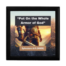 Hele pantser van God - Houten Sieraden Keepsake Bo