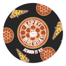Hele pizza gelukzalige verjaardagsfeest ontwerp