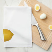 Hele rijpe lemon die keukenhanddoeken schildert (Quarter Fold)