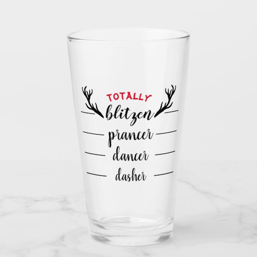 Helemaal Blitzen Christmas Cheer Bierglas Glas (Voorkant)