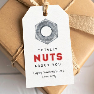 Helemaal gek op jou romantische Valentijnsdag Cadeaulabel