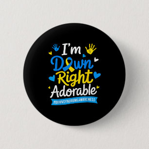 Helemaal schattige wereld down syndroom dag 21ste ronde button 5,7 cm
