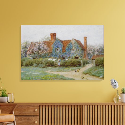 Helen Allingham Buckinghamshire House in Penn Stre Canvas Afdruk (Insitu (Woonkamer))