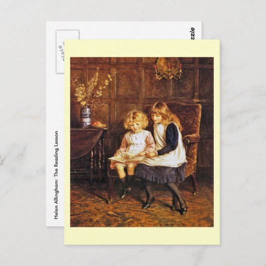 Helen Allingham: De leessonkunst Briefkaart (Voorkant / Achterkant)