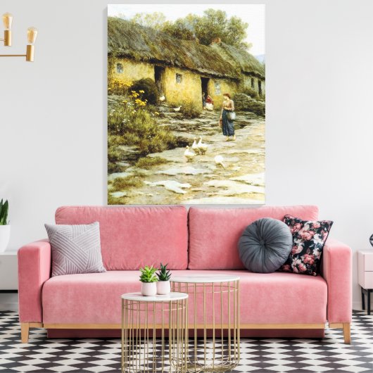  Helen Allingham Irish Cottage Canvas Afdruk (Insitu (Woonkamer))
