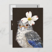 Helen baby bluebird avec carte postale en bois de  (Devant / Derrière)