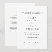 Helen Classic Elegant Wedding Kaart (Voorkant / Achterkant)