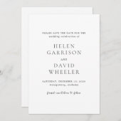 Helen Classic Elegant Wedding Save The Date (Voorkant / Achterkant)