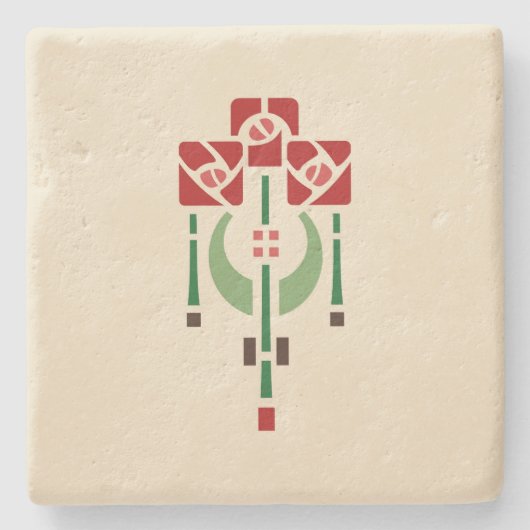 Helen Foster "Pendant Roos" Stenen Onderzetter (Voorkant)