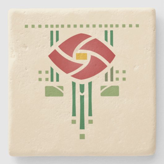 Helen Foster "Roos Frieze" Stenen Onderzetter (Voorkant)