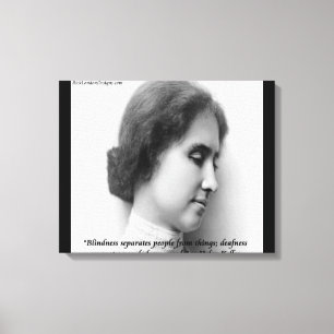 Helen Keller beroemd doof/blind citaat canvasprint Canvas Afdruk