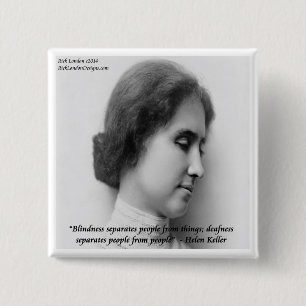 Helen Keller & beroemde dove/blinde citaat Vierkante Button 5,1 Cm
