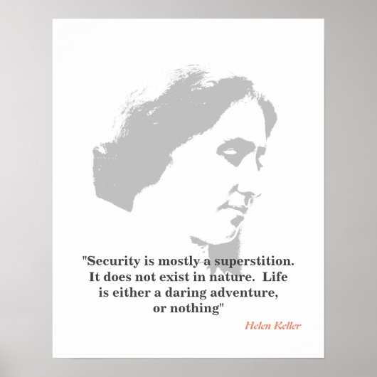 Helen Keller citaat over veiligheid Poster (Voorkant)