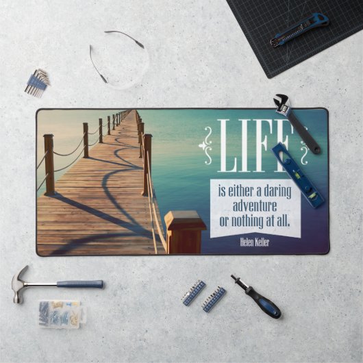 Helen Keller Inspirerend quote "Adventure" Bureaumat (Werkstation)