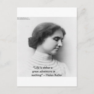 Helen Keller "Leven is Avontuur" Wijsheid Citaat C Briefkaart