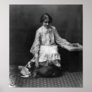 Helen Keller met Dog Poster