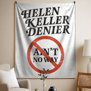 Helen Keller Ontkenner Nee Nee Weg Vintage Meme Wandkleed